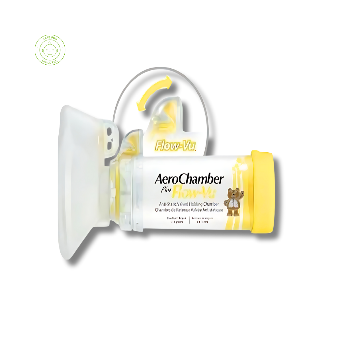Aerochamber İnhaler-Sarı Flow-Vu Chamber 1-5 Yaş
