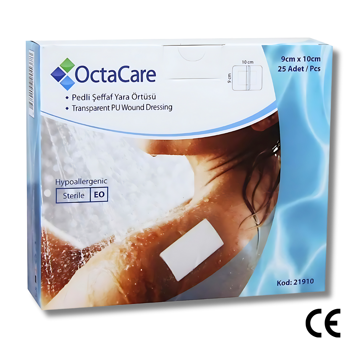 Octacare-Şeffaf Su Geçirmez Film Yara Örtüsü (25'Li Paket)