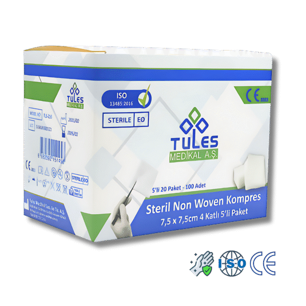Tules Steril Spanç- Non-Woven Kompress Bez (7,5X7,5 Cm) 100'Lü